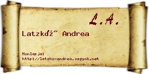 Latzkó Andrea névjegykártya